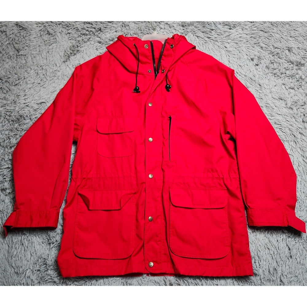 Vintage Eddie Bauer Hooded Jacket Mens Large Red Outdoor Outfitter Hong Kong